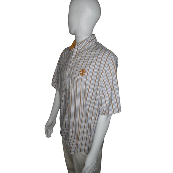 Timberland Men's Checkered‎ Print Short Sleeve Shirt Size L - Picture 3 of 7